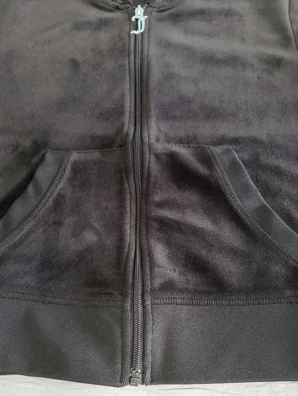 NWOT! JUICY COUTURE Women's Y2K Velour Full-Zip LS Hooded Sweatshirt (M) Black - Picture 5 of 8